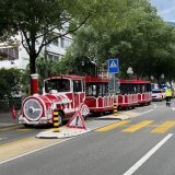 La victime traversait la chaussée sur un passage pour piétons de l'avenue de la Gare, lorsqu'elle a été percutée par le convoi d'un petit train touristique.